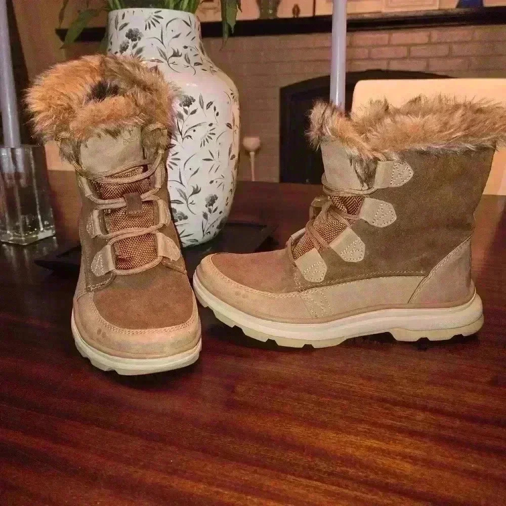 Ryka Brielle Womens Water Repellent Faux Fur Winter Boots Brown Size 6.5